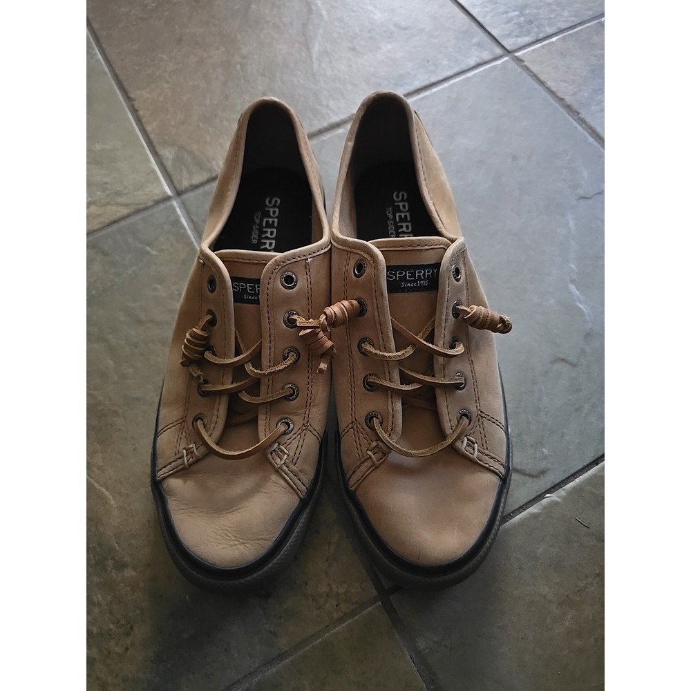 Sperry Women's Bahama Plushwave Boat Shoe / Sneaker Hybrid Tan Brown Size 9.5